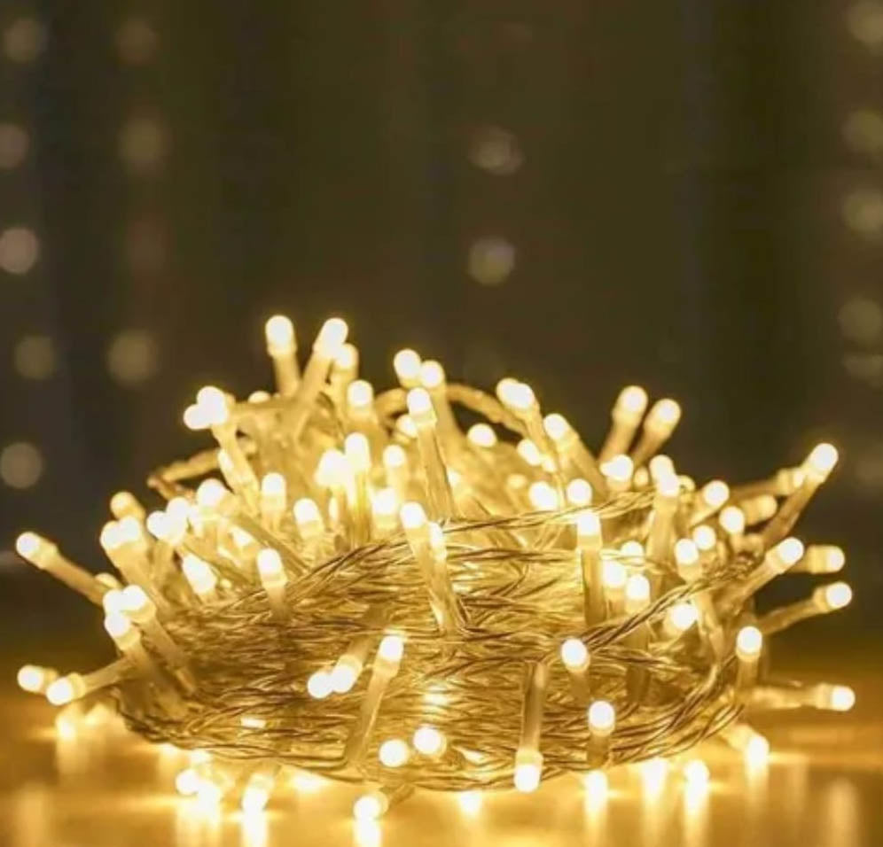 Premium Warm White LED String & Curtain Lights for Home Decoration 13 Meter 42 LED