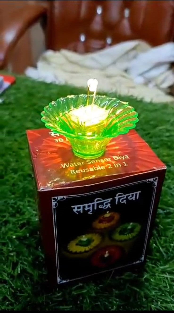 🌸 Colorful Lotus Flower LED Diya Decorative Lights – Set of 6