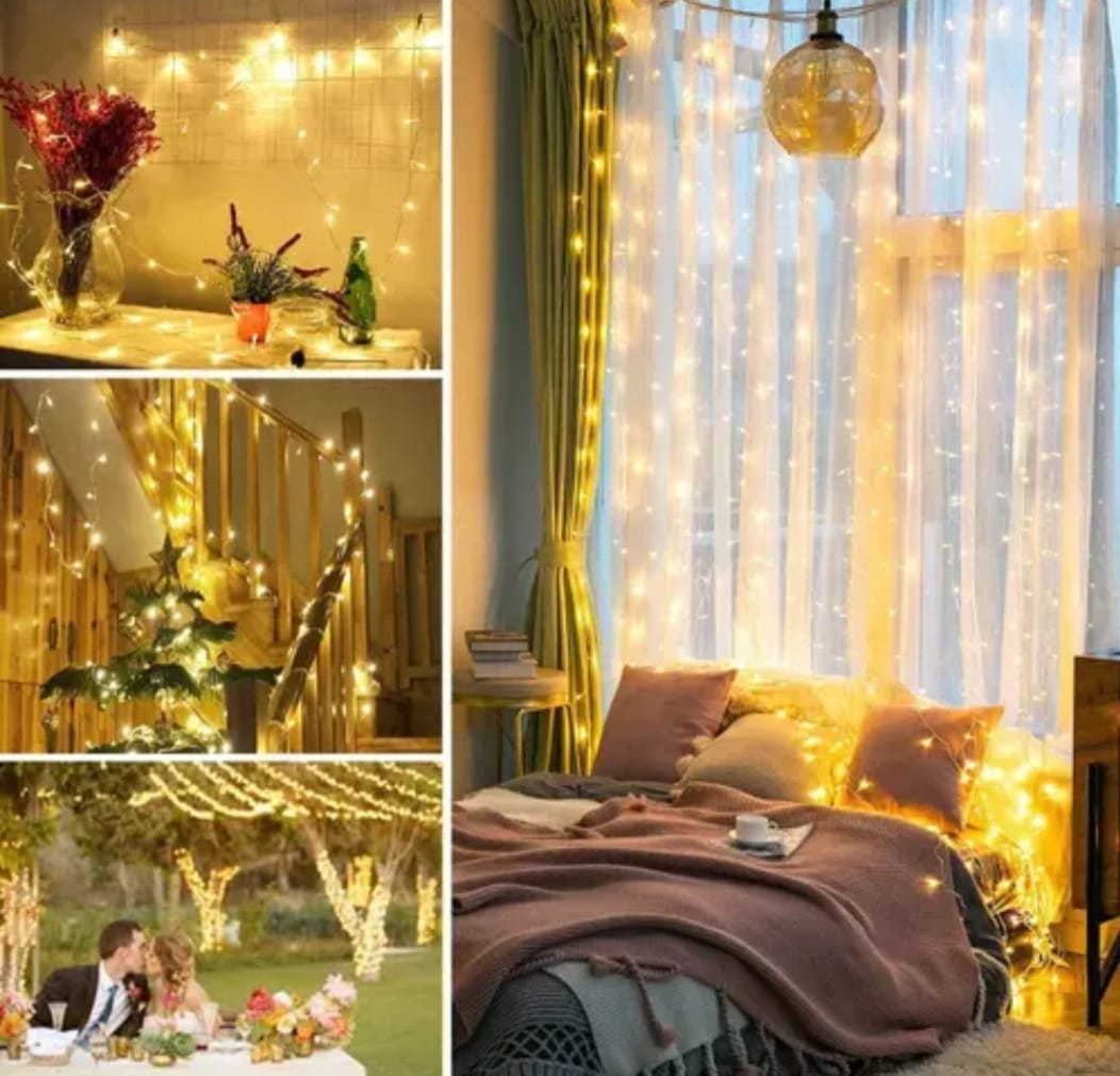 Premium Warm White LED String & Curtain Lights for Home Decoration 13 Meter 42 LED